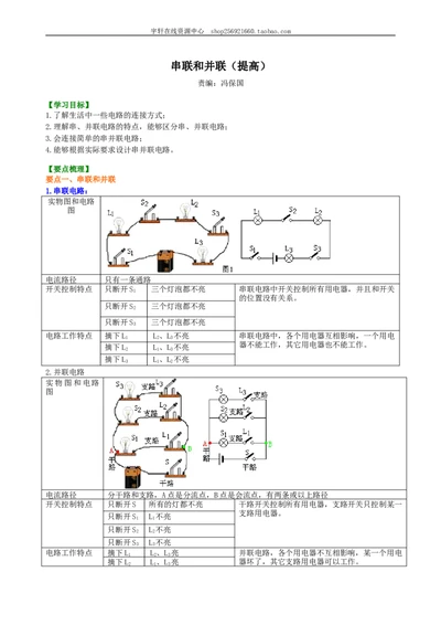 串联和并联（提高）知识讲解_初物_人教版初中物理初二三同步讲义习题练习八九年级电子资料word素材_20250116_181533_A017&mdash;&mdash;人教版初中物理初二三教案讲义专项练习八九年级电子版word资料