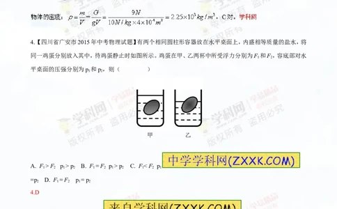 专题8.2阿基米德原理浮力的应用（测试）-2016年中考物理一轮复习讲练测课课通（解析版）_初物_1初中物理_物理：2016年中考物理一轮复习讲练测课课通全套打包116份