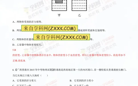 专题8.2阿基米德原理浮力的应用（测试）-2016年中考物理一轮复习讲练测课课通（解析版）_初物_1初中物理_物理：2016年中考物理一轮复习讲练测课课通全套打包116份