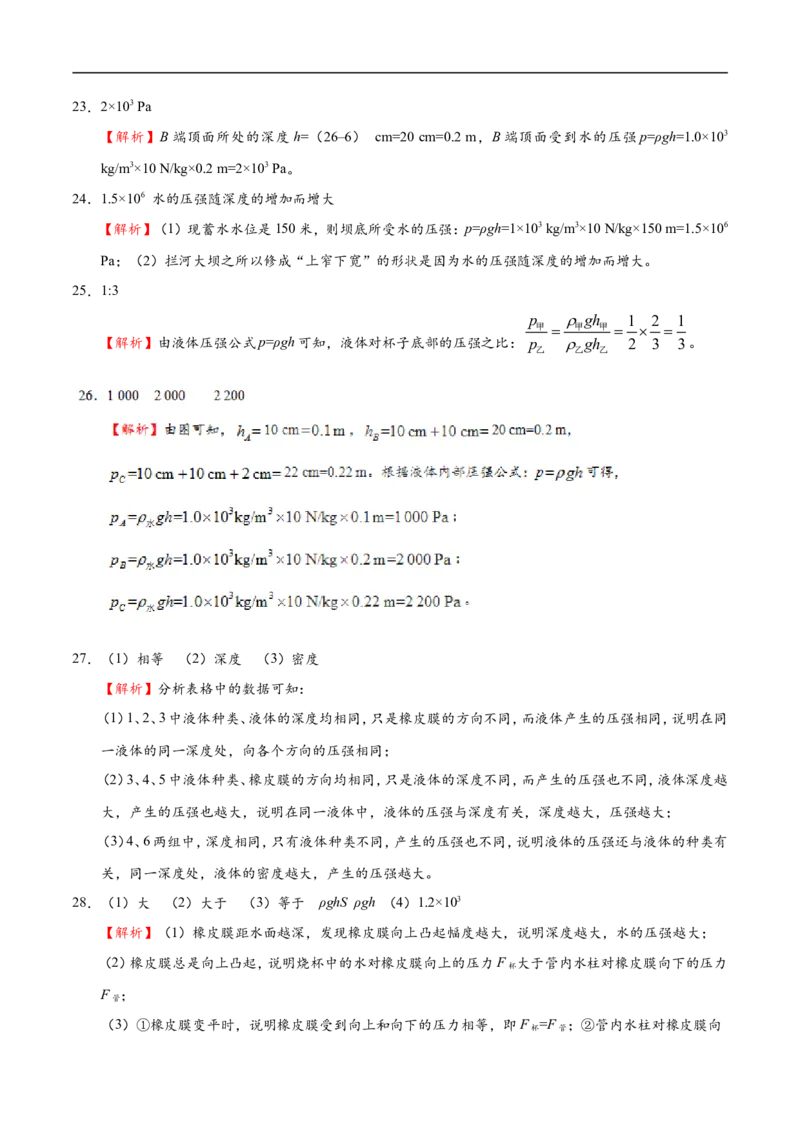 专题9.2液体的压强-初中物理同步讲义_初物_人教版初中物理初二三同步讲义习题练习八九年级电子资料word素材_20250116_181533_最新人教版初中物理初二下册