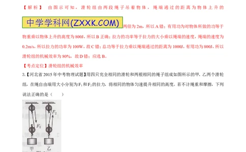 专题47简单机械---滑轮组-2016年中考物理必备之微测试（解析版）_初物_1初中物理_物理：2016年中考物理必备之微测试打包130份