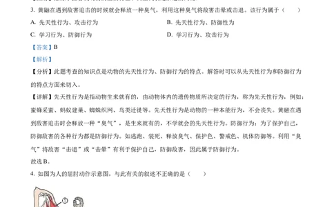 05八年级下学期期中生物试题（解析版）_初中全科电子版试卷练习试题_生物_生物8下练习_人教生物8年级下期中试卷10份