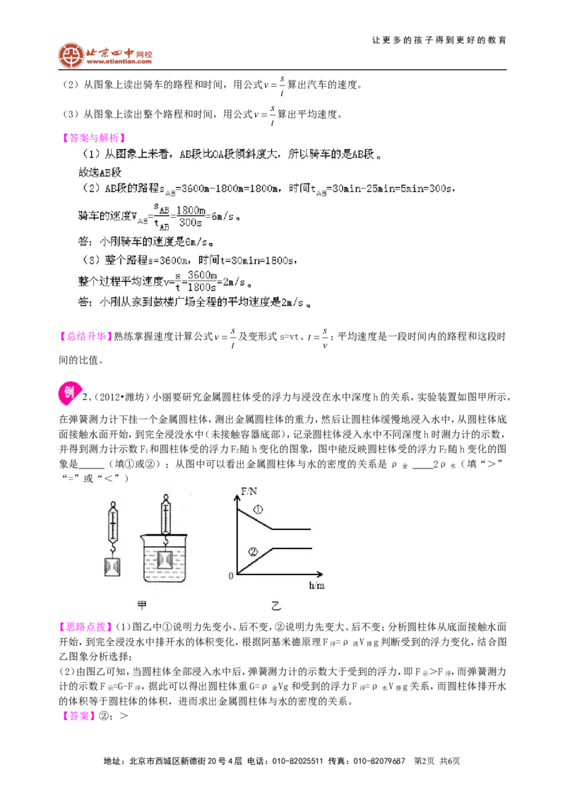 中考冲刺：图表信息专题（提高）知识讲解_初物_1初中物理_4中考物理总复习_45中考冲刺：图表信息专题（提高）