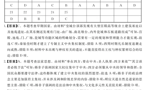 25商洛市历史期末卷答案_2025年03月试卷_0306陕西省商洛市2024-2025学年高一上学期1月期末考试_陕西省商洛市2024-2025学年高一上学期1月期末考试历史Word版含答案