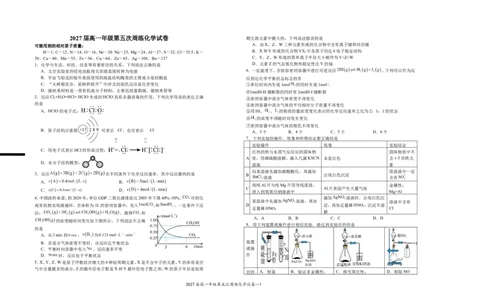 2027届高一年级第五次周练化学试卷_2025年04月试卷_0406江西省宜春市上高二中2024-2025学年高一下学期3月第五次周练试题