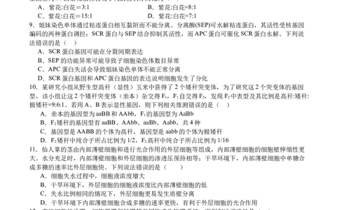 2025年春期泸县五中高2024级第一学月考试生物试题_2025年04月试卷_0408四川省泸州市泸县第五中学2024-2025学年高一下学期3月月考