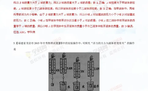 专题8.1浮力物体沉浮的条件（测试）-2016年中考物理一轮复习讲练测课课通（解析版）_初物_1初中物理_物理：2016年中考物理一轮复习讲练测课课通全套打包116份