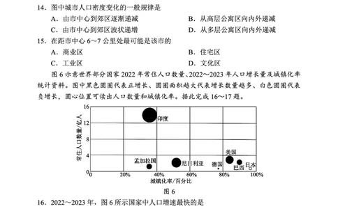 2024～2025学年度下期高中2024级期中考试地理试题_2025年04月试卷_0426四川省成都市蓉城名校联盟2024-2025学年高一下学期期中考试