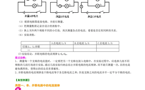 串、并联电路的电流规律知识讲解(提高)_初物_1初中物理_初三物理_串、并联电路中电流的规律(提高)