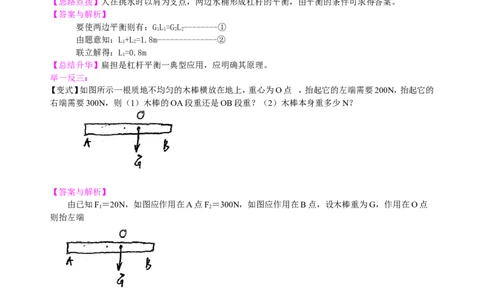 中考总复习：简单机械（提高）知识讲解_初物_1初中物理_4中考物理总复习_21总复习：简单机械（提高）