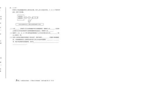 1号卷&middot;A10联盟2025级高一上学期10月学情诊断生物B_2025年10月高一试卷_251023安徽省1号卷&middot;A10联盟2025-2026学年高一上学期10月学情诊断（全）