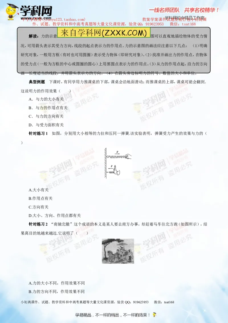 专题5.1力弹力重力（讲练）-2016年中考物理一轮复习讲练测课课通（原卷版）_初物_1初中物理_物理：2016年中考物理一轮复习讲练测课课通全套打包116份