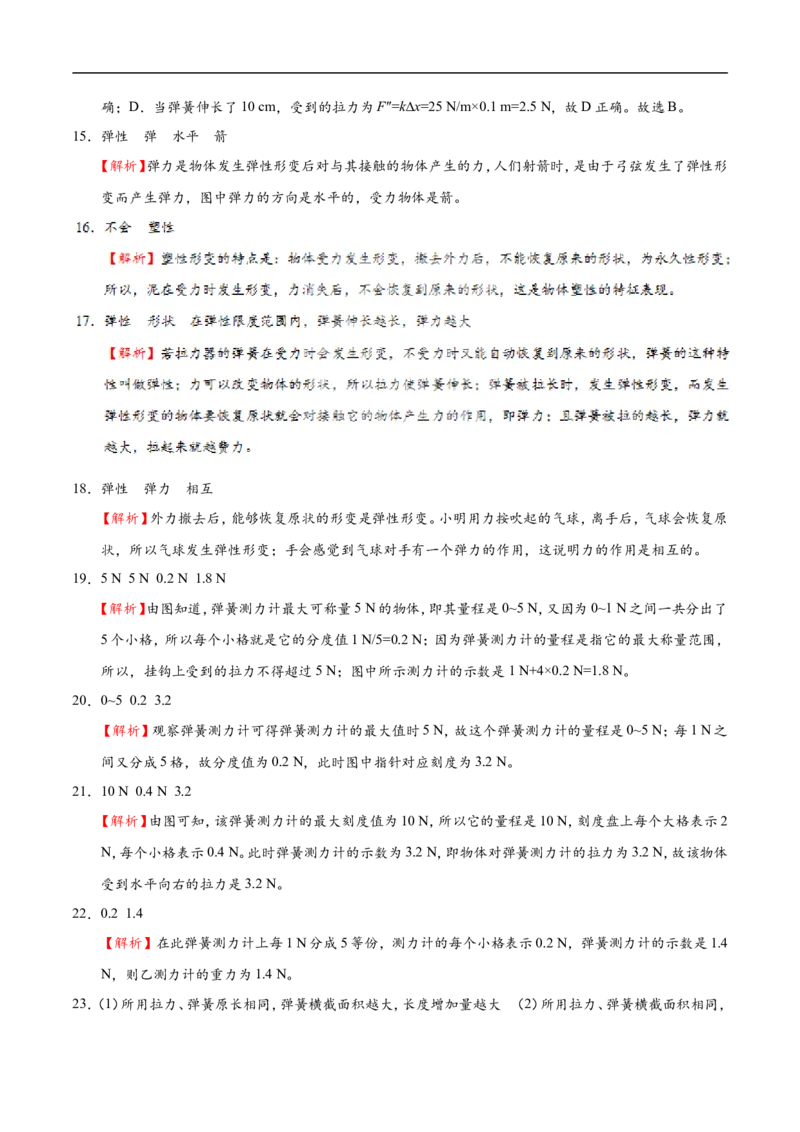 专题7.2弹力-初中物理同步讲义_初物_人教版初中物理初二三教案讲义专项练习八九年级电子版word资料_最新人教版初中物理初二下册_03人教版初中物理同步专题讲义8下