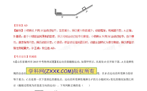 专题62能量的转化-2016年中考物理必备之微测试（解析版）_初物_1初中物理_物理：2016年中考物理必备之微测试打包130份