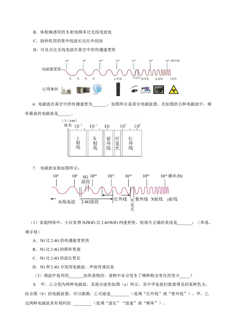 21.2电磁波的海洋（导学案）-（人教版）学生版_初物_八年级上下册+九年级全一册物理_九年级物理全一册_导学案