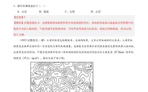 专题01等高线易错提分（5大易错点）（解析版）_2025年新高考资料_二轮复习_01高考语文等多个文件_2025年高三地理高考二轮复习专项提升_易错专练
