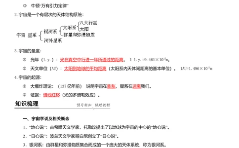 7.4宇宙（解析版）_8下-初中物理苏科版(4)_赠送：旧版资料（和新版好多一样，仍具有很大参考价值）_02讲义_7.4宇宙（解析版）