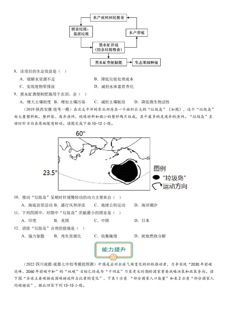 2024届新高考一轮复习专题12环境与发展第三十讲环境问题与可持续发展（试卷版）_通用版（老高考）复习资料_2024年复习资料_完备战2024年高考地理一轮复习考点帮（全国通用）