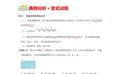 10.2阿基米德原理（原卷版）_初中全科电子版试卷练习试题_物理_8年级下册物理试题_人教版物理八年级下课时练习（045份）_课时练习第1套20份
