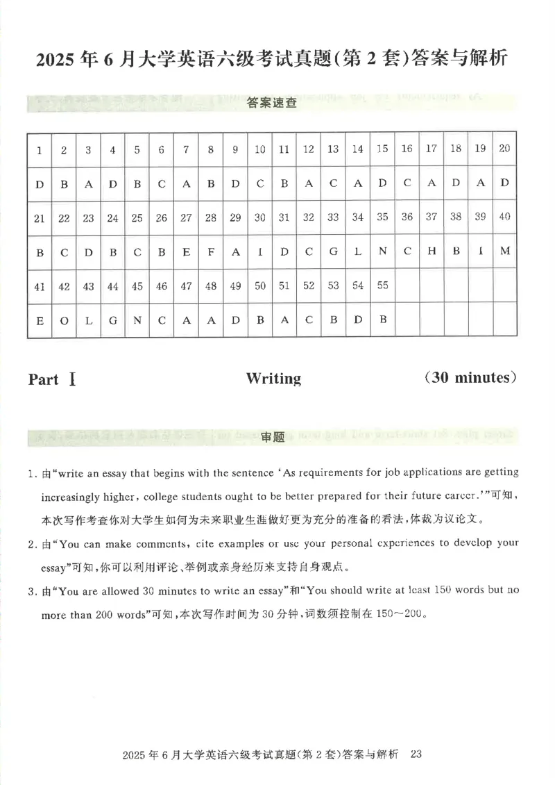 2025年6月六级考试3套真题答案_2025刘晓燕四六级_2025年12月刘晓燕六级全程班_00讲义资料_就这样过英语六级（真题+模拟）电子资料）_2025年6月英语六级3套真题
