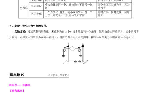 9.1二力平衡（原卷版）_8下-初中物理苏科版(4)_赠送：旧版资料（和新版好多一样，仍具有很大参考价值）_02讲义_9.1+二力平衡-2022-2023学年八年级下册物理同步备课讲义+(苏科版)