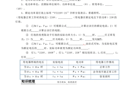 15.2认识电功率（原卷版）_9下-初中物理苏科版(4)_9下-初中物理苏科版（旧版）赠送_04讲义_2022-2023学年九年级下册物理同步备课讲义(苏科版)(21)份