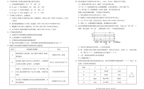云南省昭通一中教研联盟2025-2026学年高一上学期期中考试化学（A）试卷（PDF版）_2025年12月高一试卷_251218云南省昭通一中教研联盟2025-2026学年高一上学期期中考试（A）（B）试卷
