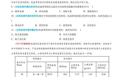 专题06自然地理环境的整体性与差异性-2022年高考地理真题与模拟题分专题训练（学生版）_2024年新高考资料_1.2024一轮复习_赠2022年高考地理真题与模拟题分专题训练