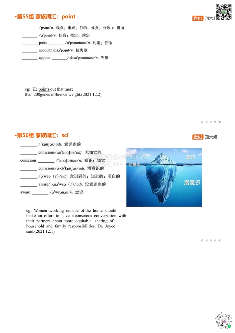 [5.23]--家族词汇56-58point、sci、equ_2026年6月其他机构_05.2026四级英语26年06月_09.2026四级英语橙啦老师_00课件