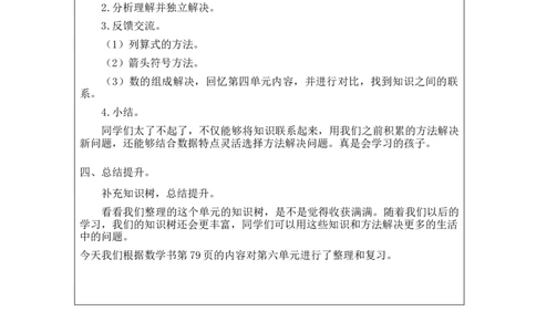 6.14100以内的加法和减法（一）整理与复习_教学设计_小学数学人教版单独教案（1-6上下册）_《智慧教育教案》1-6上下册（25秋）_1-6下册_1年级下册（教案）2025春_2024春