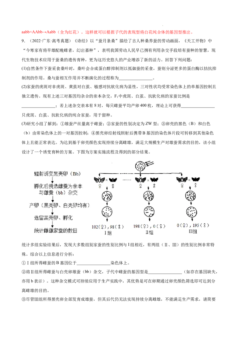 专题06基因的分离定律和自由组合定律-三年（2020-2022）高考真题生物分项汇编（全国通用）（解析版）_高考真题分类汇编(2012-2022)生物_高考真题分项汇编(2020-2022)生物