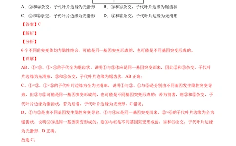 专题06基因的分离定律和自由组合定律-三年（2020-2022）高考真题生物分项汇编（全国通用）（解析版）_高考真题分类汇编(2012-2022)生物_高考真题分项汇编(2020-2022)生物