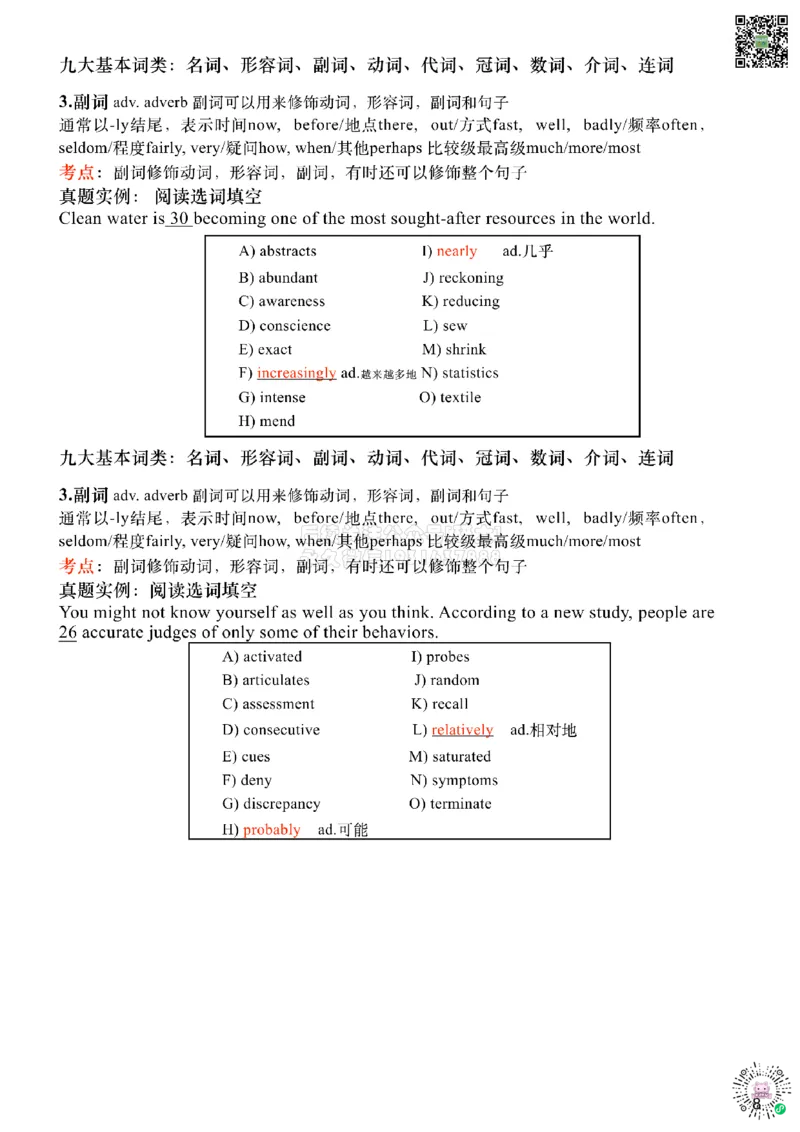 [6.2]--九大基本词类（副词、代词-上）_2026年6月其他机构_05.2026四级英语26年06月_09.2026四级英语橙啦老师_00课件