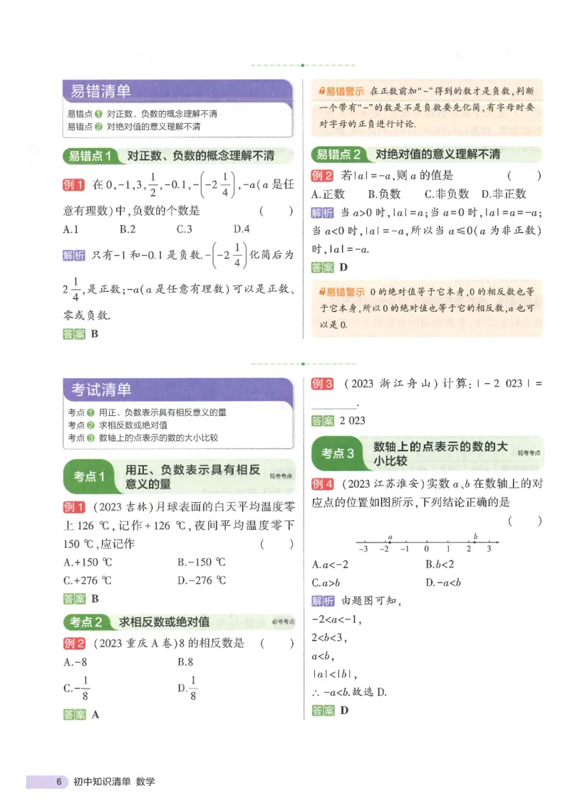 2025版《初中知识清单》-数学_《初中全科目知识点汇总》_2025初中知识清单_数学