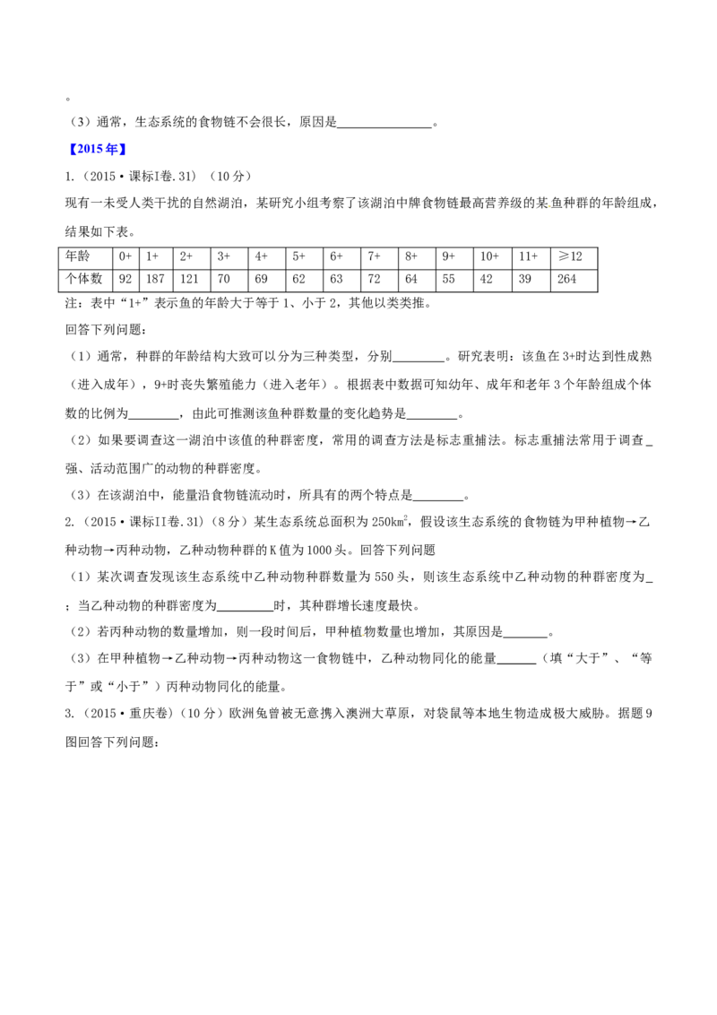专题16生物与环境综合-十年（2012-2021）高考生物真题分项汇编（全国通用）（原卷版）_高考真题分类汇编(2012-2022)生物_高考真题分项汇编(2012-2021)生物
