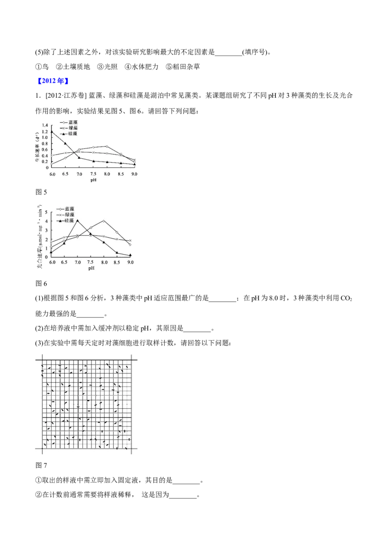 专题16生物与环境综合-十年（2012-2021）高考生物真题分项汇编（全国通用）（原卷版）_高考真题分类汇编(2012-2022)生物_高考真题分项汇编(2012-2021)生物