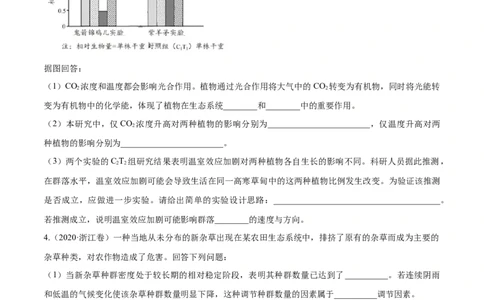 专题16生物与环境综合-十年（2012-2021）高考生物真题分项汇编（全国通用）（原卷版）_高考真题分类汇编(2012-2022)生物_高考真题分项汇编(2012-2021)生物