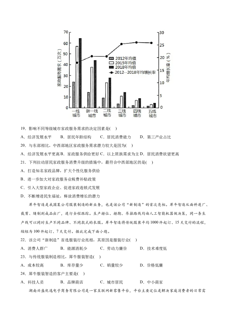 专题11工业与服务业-2022年高考地理真题与模拟题分专题训练（学生版）_2024年新高考资料_1.2024一轮复习_赠2022年高考地理真题与模拟题分专题训练