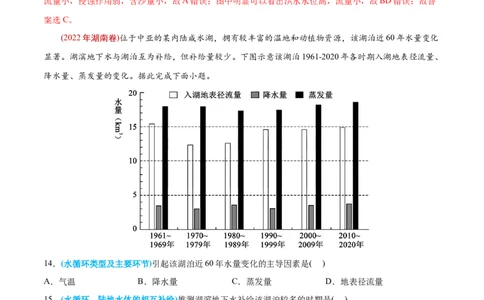 专题04地球上的水-2022年高考地理真题与模拟题分专题训练（教师版含解析）_2024年新高考资料_1.2024一轮复习_赠2022年高考地理真题与模拟题分专题训练