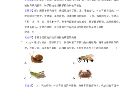 2023年河北省石家庄中考生物试题（解析版）_河北中考_6.河北生物2015-2024年卷