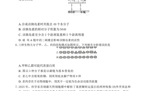 55810420-河南省豫北名校2025-2026学年高一上学期阶段性测试(二)-生物试卷B_2026年01月高一试卷_260113河南省豫北名校2025-2026学年高一上学期阶段性测试（二）
