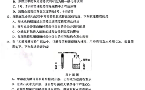B类生物试题_2026年02月高一试卷_260208浙江省温州市2025-2026学年高一上学期期末（A卷+B卷）（全）_浙江省温州市2025-2026学年高一上学期期末试题B卷