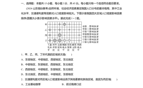 2025届高中地理一轮复习：单元检测六　人口　乡村和城镇（含解析）_2025年新高考资料_一轮复习_2025届高中地理一轮复习单元+模块+综合检测（含解析）