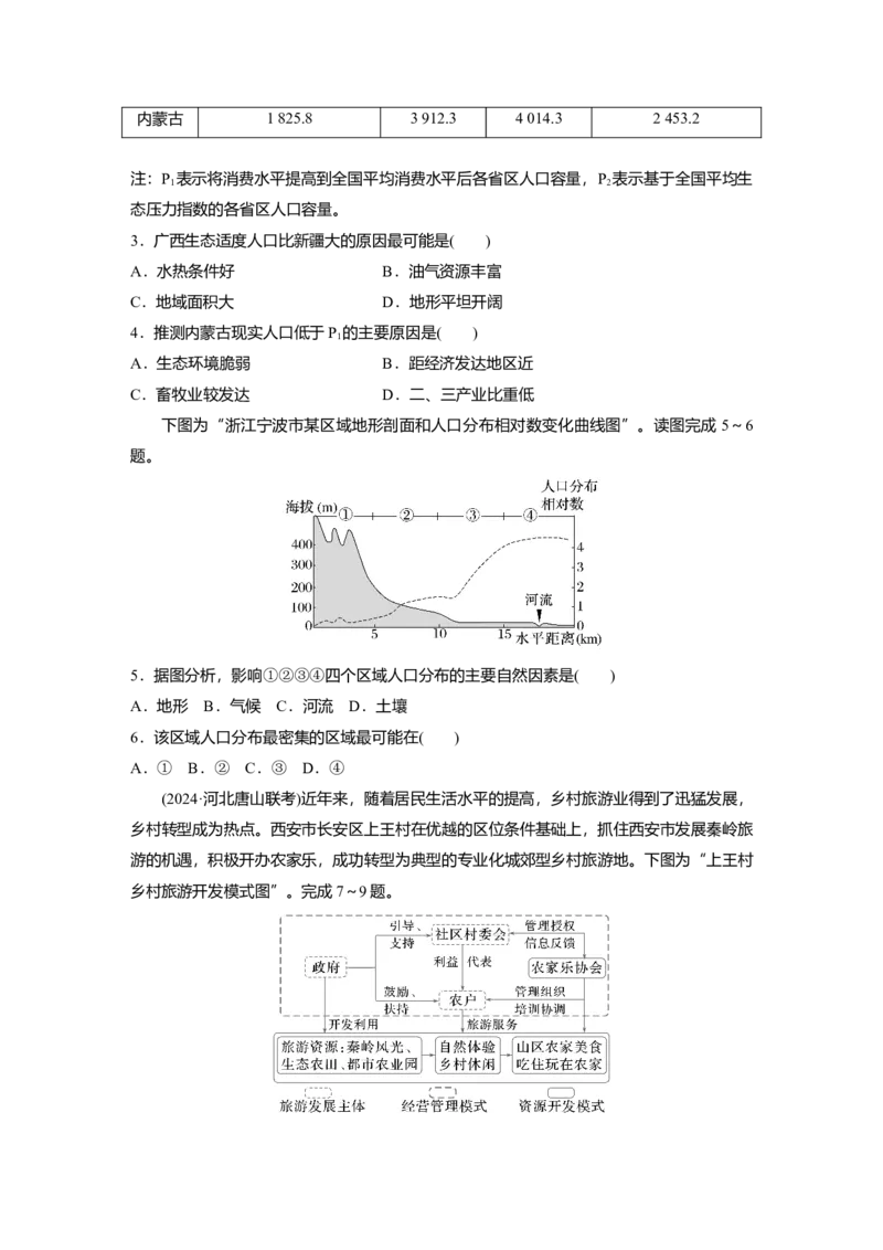 2025届高中地理一轮复习：单元检测六　人口　乡村和城镇（含解析）_2025年新高考资料_一轮复习_2025届高中地理一轮复习单元+模块+综合检测（含解析）