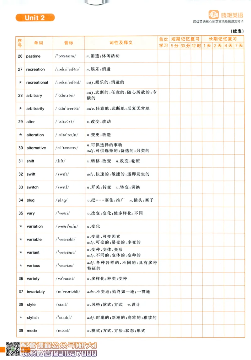26英语四级-核心词汇-艾宾浩斯抗遗忘打卡--刘晓燕_2026年6月其他机构_05.2026四级英语26年06月_06.2026四级英语刘晓燕班_00.书籍扫描