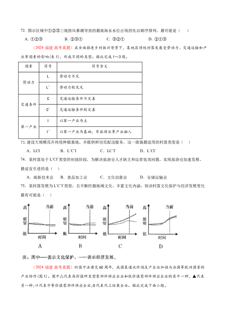 专题01选择题攻略（练习）（原卷版）_2025年新高考资料_二轮复习_01高考语文等多个文件_上好课2025年高考地理二轮复习讲练测（新高考通用）_第二部分题型突破