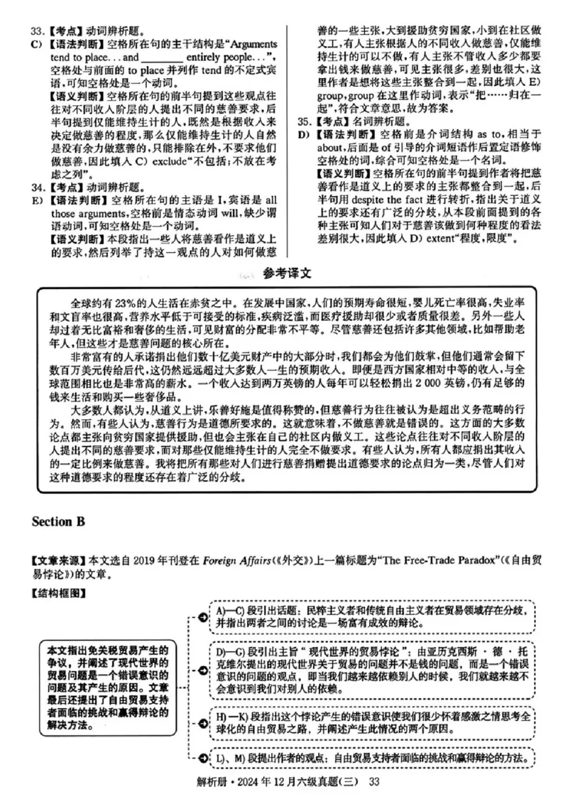2024年12月六级真题及解析（第三套）_四六级真题+资料包_六级真题_2024年12月真题+答案_2023年12月CET6