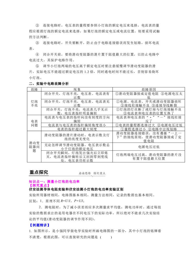 15.2伏安法测量小灯泡电功率（解析版）_9下-初中物理苏科版(4)_9下-初中物理苏科版（旧版）赠送_04讲义_2022-2023学年九年级下册物理同步备课讲义(苏科版)(21)份