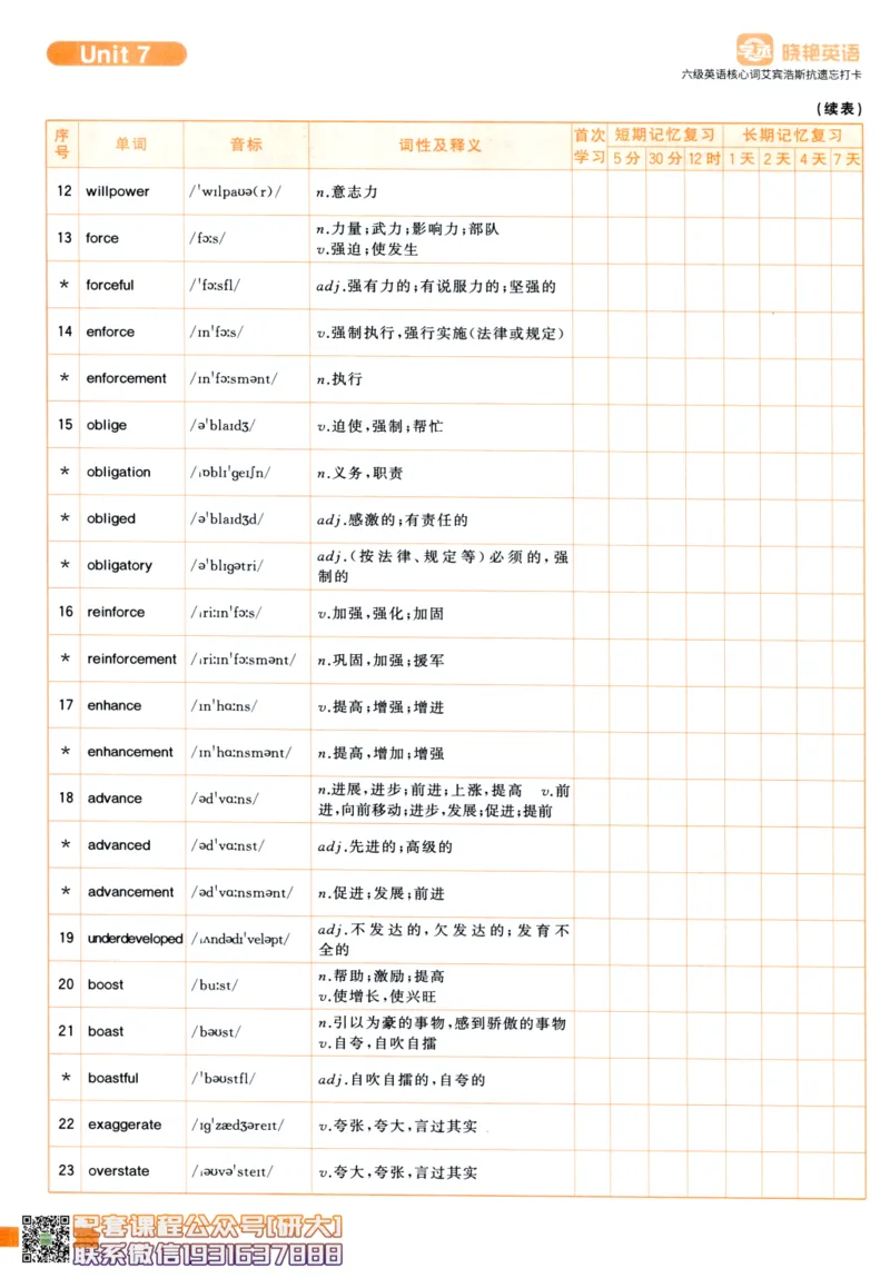 26英语六级-核心词-艾宾浩斯抗遗忘打卡--刘晓燕_2026年6月其他机构_06.2026六级英语26年06月_06.2026六级英语刘晓燕班_00.书籍讲义