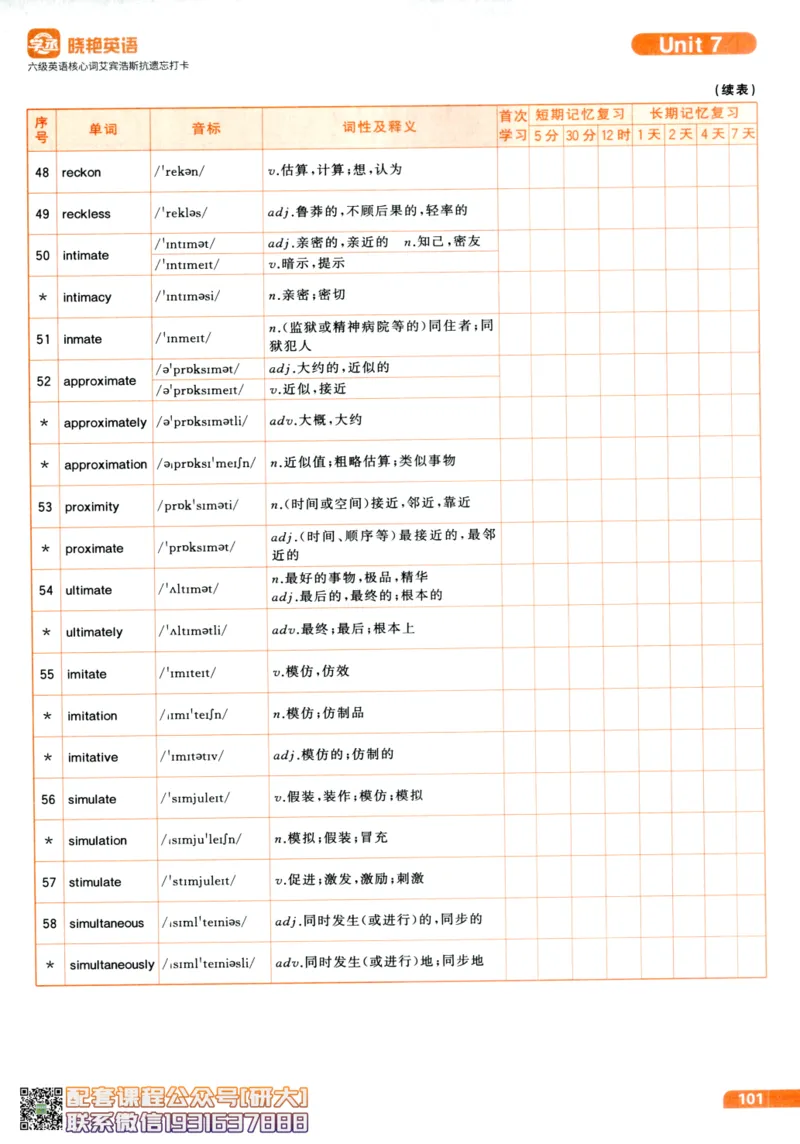 26英语六级-核心词-艾宾浩斯抗遗忘打卡--刘晓燕_2026年6月其他机构_06.2026六级英语26年06月_06.2026六级英语刘晓燕班_00.书籍讲义